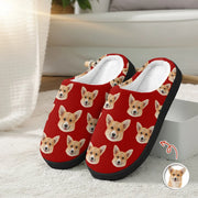 Custom Photo Upload Slippers with Dog Face Pattern product photo