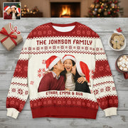Custom Photo Family Ugly Sweater Christmas Funny Gift For Family Dad Mom Grandpa Grandma product