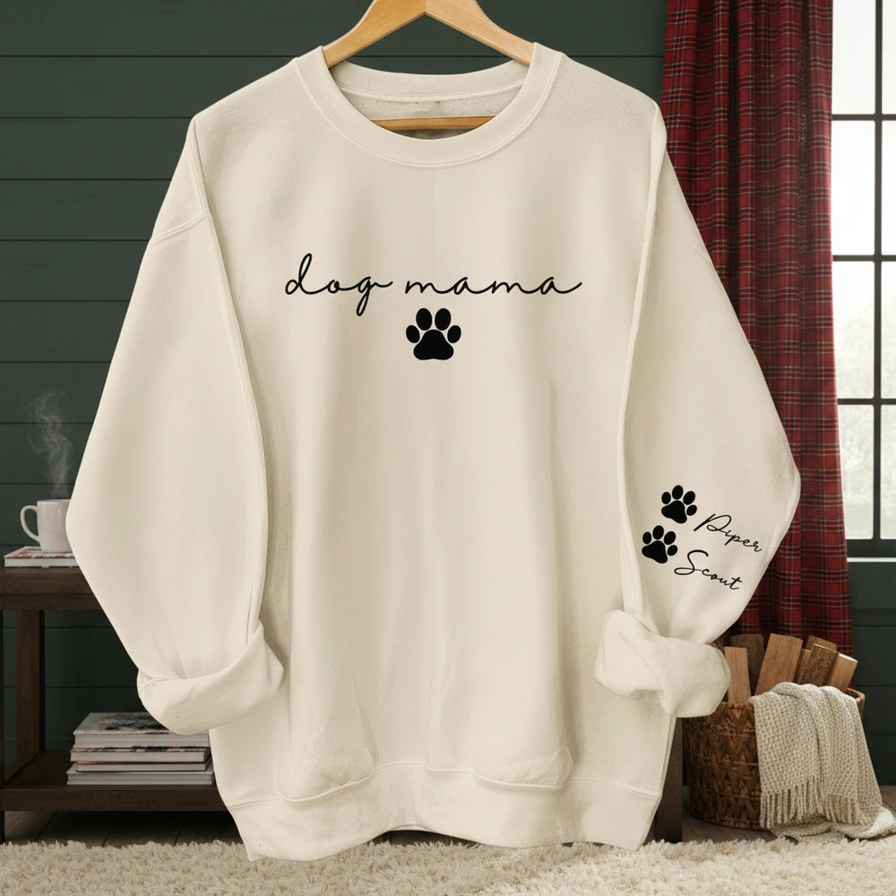 Custom Personalized Dog Mama Sweater with Paw Prints product photo