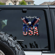Custom Photo Sticker with Eagle Faith Family and Freedom USA product photo