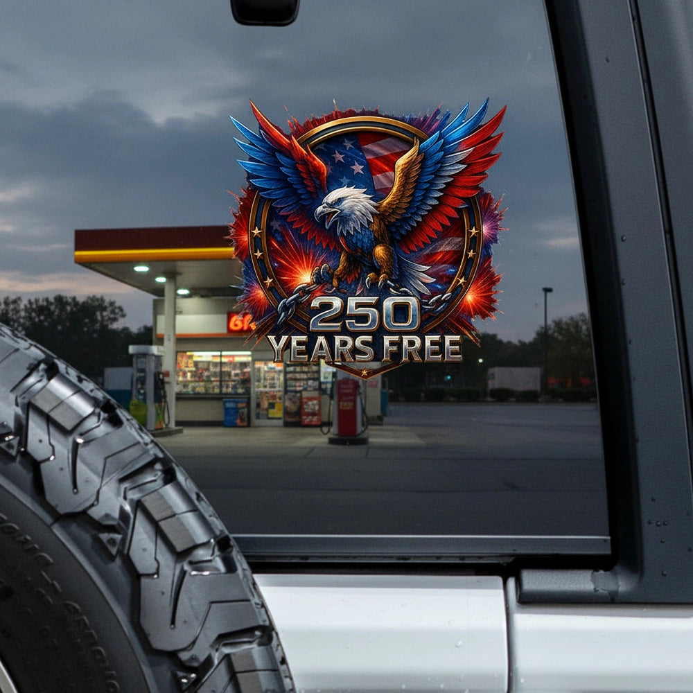 Custom Photo Upload Sticker with Eagle and 250 Years Free product photo