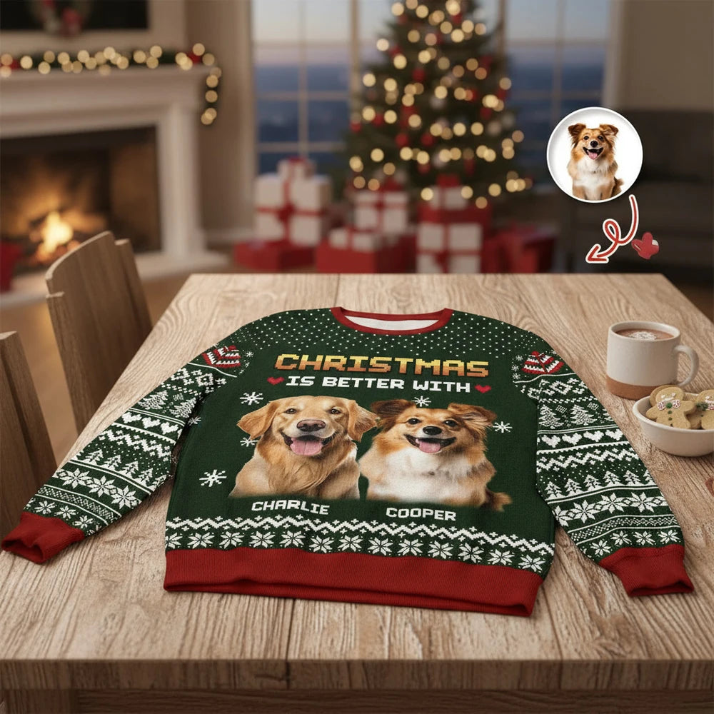 Custom Photo Upload Christmas Is Better With Sweater product photo