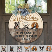 Custom Personalized Dog Door Sign - Please Wipe Your Paws product photo
