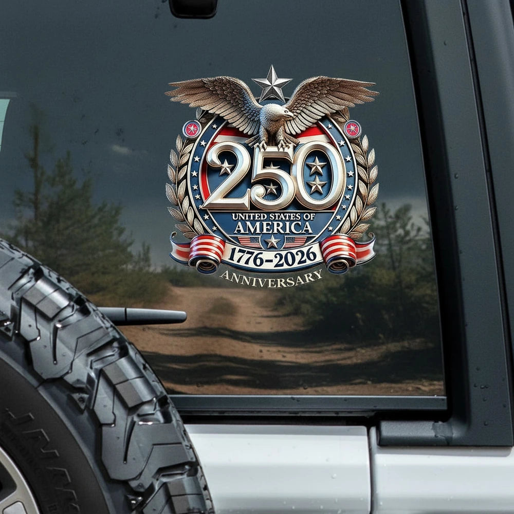 Custom Photo Upload Eagle and American Flag Sticker product photo