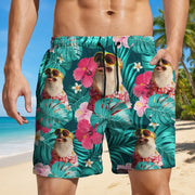 Custom Funny Dog Photo Tropical Beach Short Y39MC