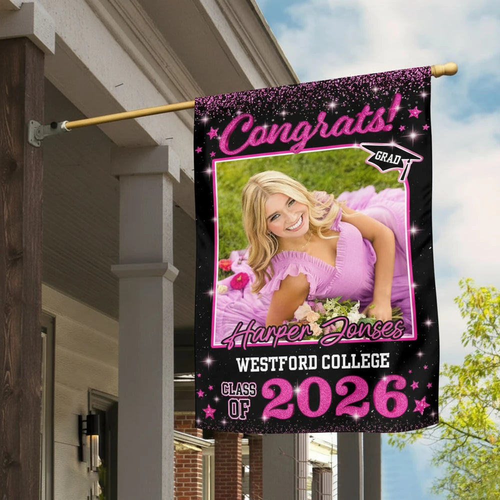Custom Photo Upload Graduation Home Decor with Congrats product photo