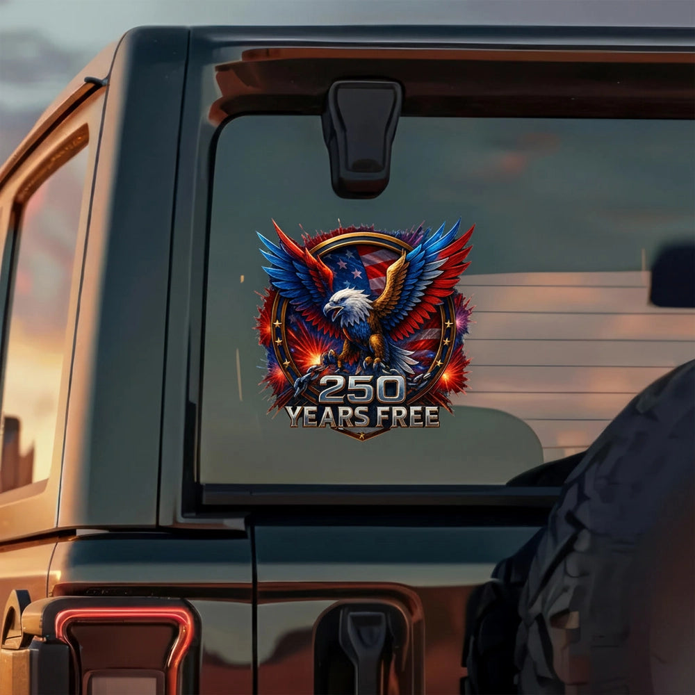 Custom Photo Upload Sticker with Eagle and 250 Years Free product photo