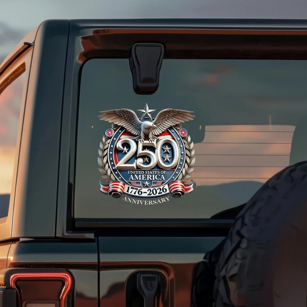 Custom Photo Upload Eagle and American Flag Sticker product photo