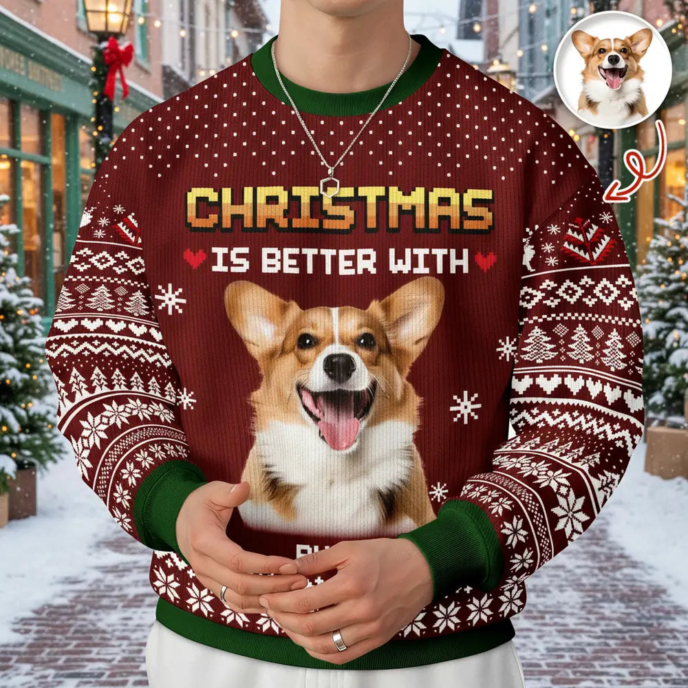 Custom Photo Upload Christmas Is Better With Sweater product photo