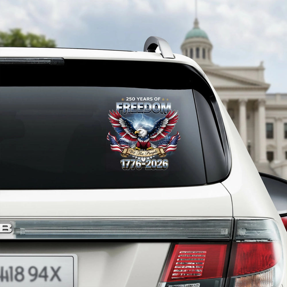 Custom Upload Sticker with Bald Eagle and 250 Years of Freedom product photo