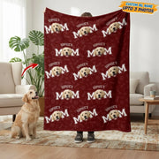 Custom Photo Upload Dog Mom Blanket with Repeating Pattern product photo