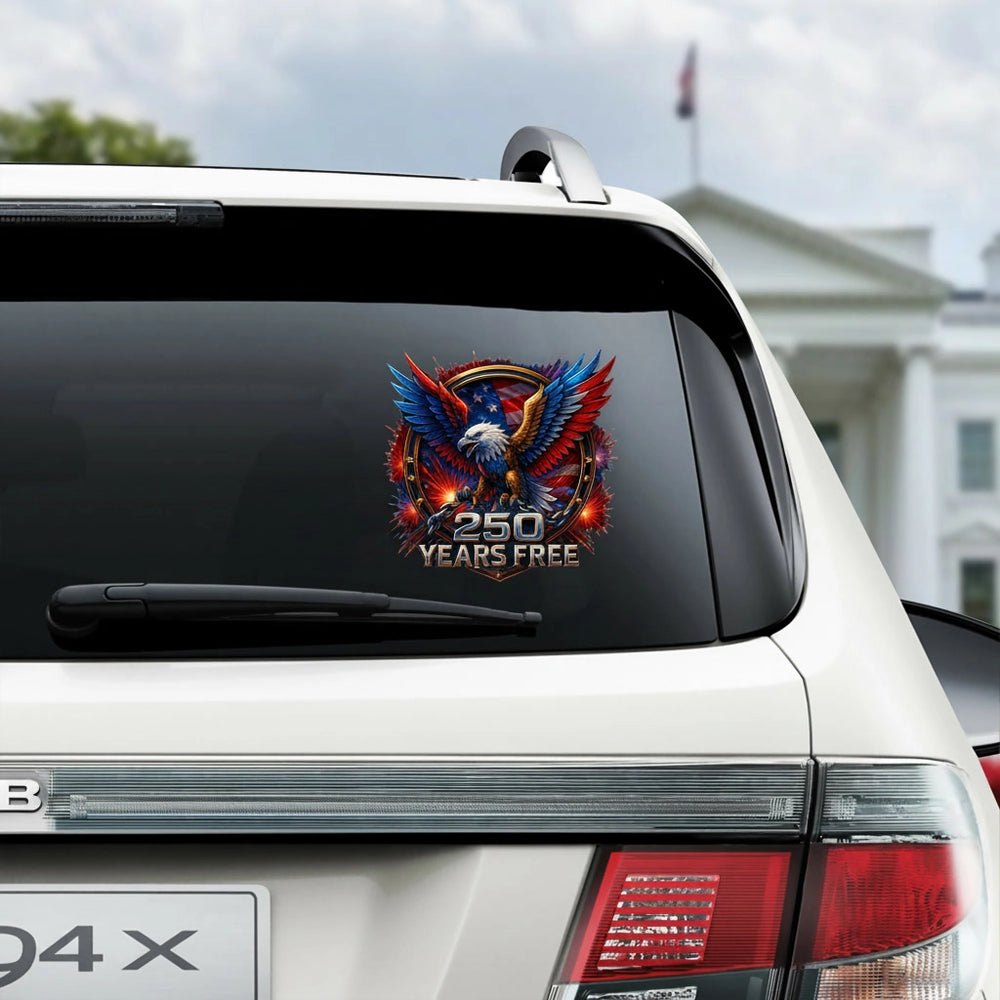 Custom Photo Upload Sticker with Eagle and 250 Years Free product photo