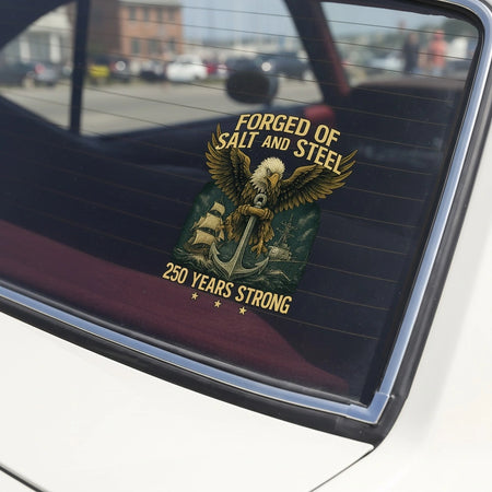 Custom Photo Upload Sticker Forged of Salt and Steel Eagle Anchor product photo