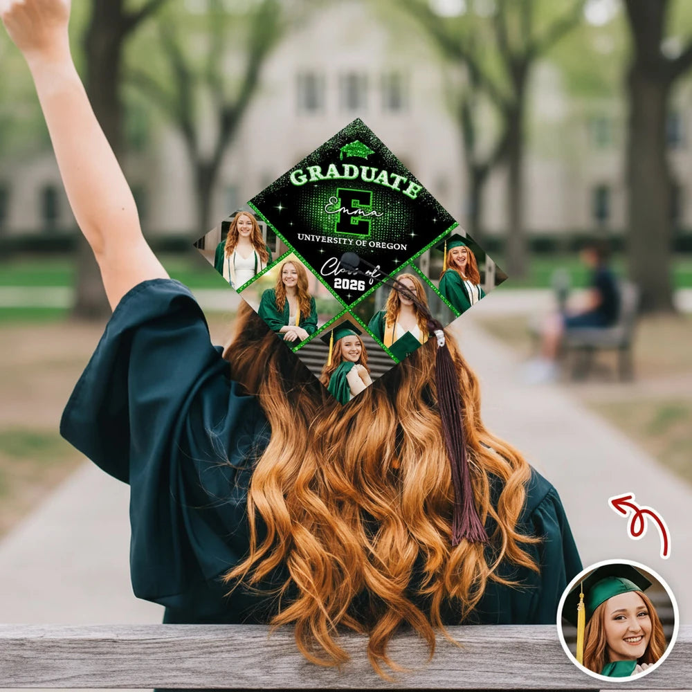 Custom Photo Upload Graduation Cap Home Decor with Class of 2026 product photo
