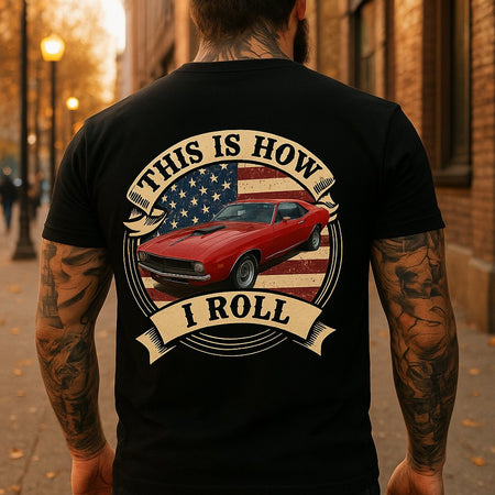 171This Is How I Roll - Custom Car Photo Route 66 Vintage Back Side Dark Shirt AMVKH