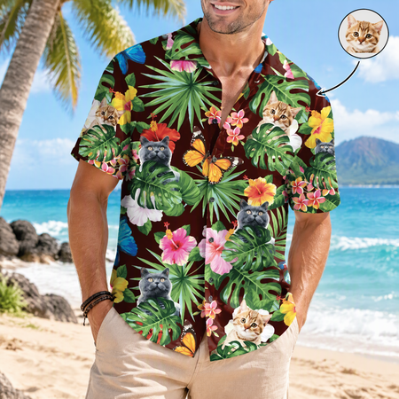 Custom Cat Tropical Hawaiian Shirt 3 — Gift for Cat Lovers 7CW9E