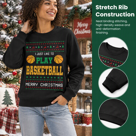 Custom Personalized Basketball Christmas Ugly Sweater Sweatshirt 9EQVM 7SEN2