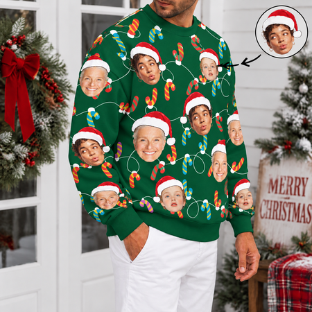 Custom Face Christmas Family Xmas Leds AOP Ugly Sweater SYHNE