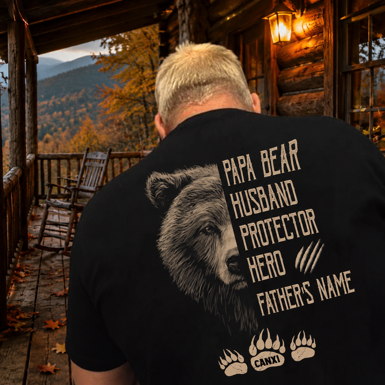 Custom Papa Bear Husband T-Shirt — Gift for Him DJ2D2