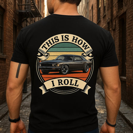 171This Is How I Roll - Custom Car Photo Route 66 Vintage Back Side Dark Shirt AMVKH