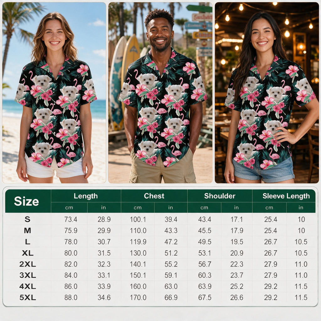 Custom Funny Photo Dog Flamingo Hawaii Shirt HA75 PKH37
