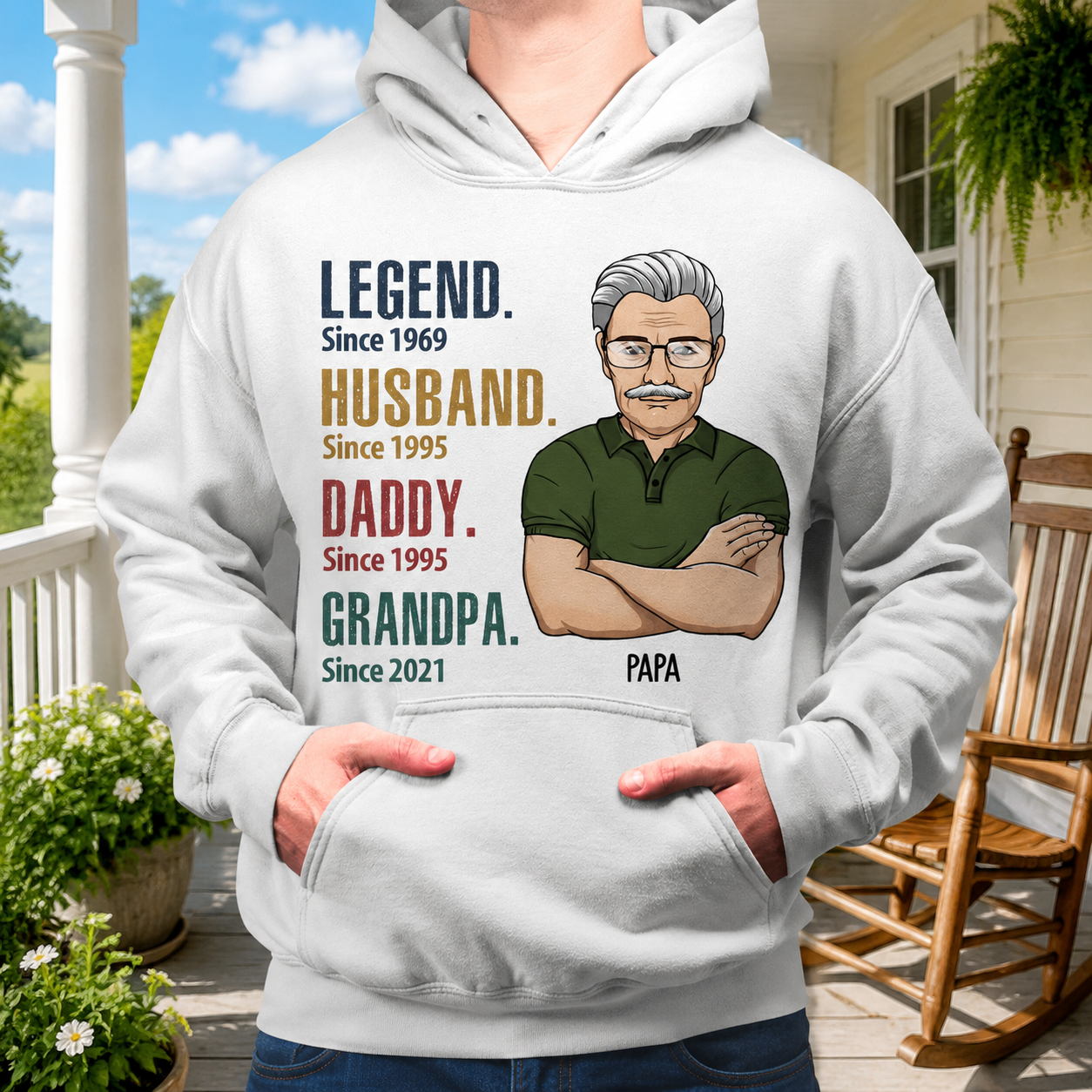 Custom Legend Husband Grandpa T-Shirt — Gift for Him 2ZYXX