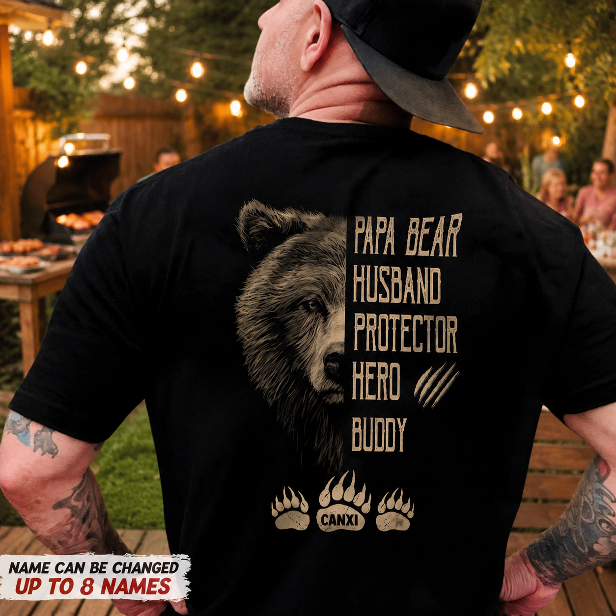 Custom Papa Bear Husband T-Shirt — Gift for Him DJ2D2