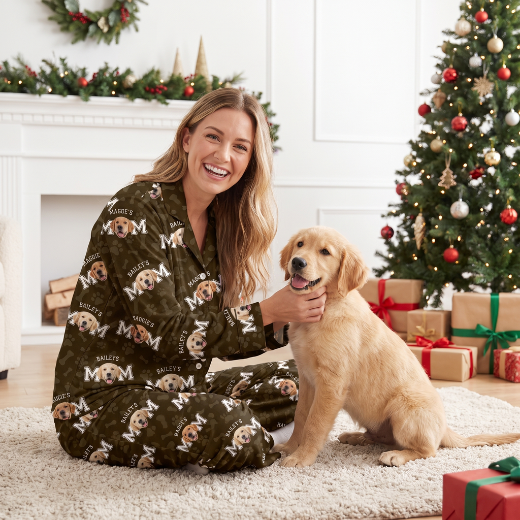 Custom Photo Dog Dad Dog Mom Pajamas XHTNF