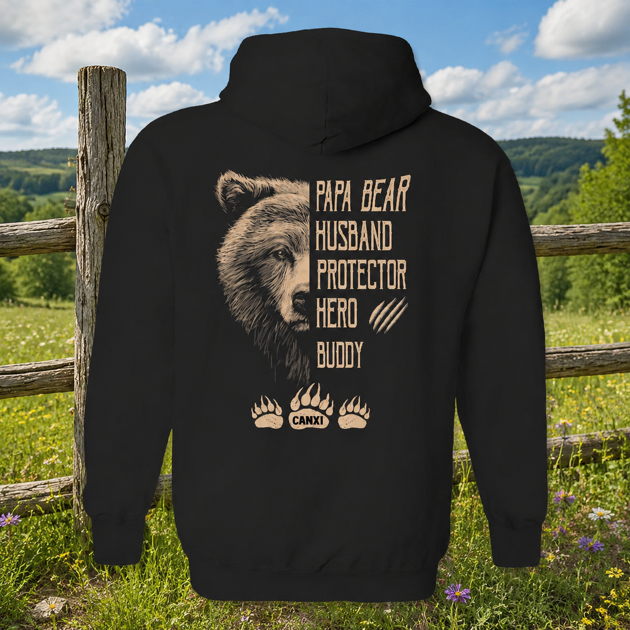 Custom Papa Bear Husband T-Shirt — Gift for Him DJ2D2