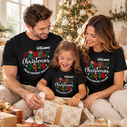 Custom Personalized Family Christmas T-Shirt with Santa Hats & Trees 2LLYY
