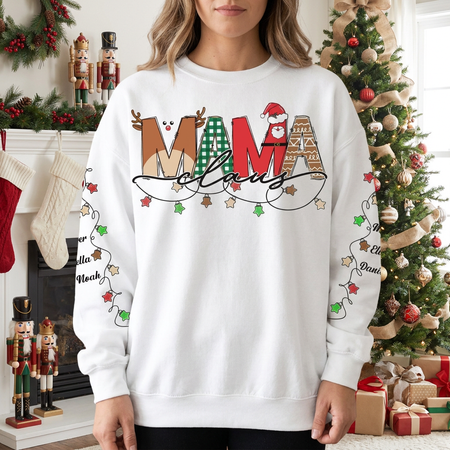 Family Name Claus Christmas Light Sweatshirt Gift For Family Lover C7KT8