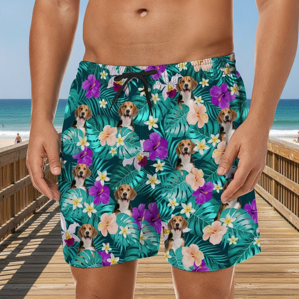 Custom Photo Tropical Style Dog Beach Short C7EWJ