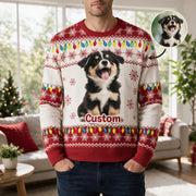 Custom Face Big Head Funny For Dog Lovers Photo Ugly Sweater XU7QP