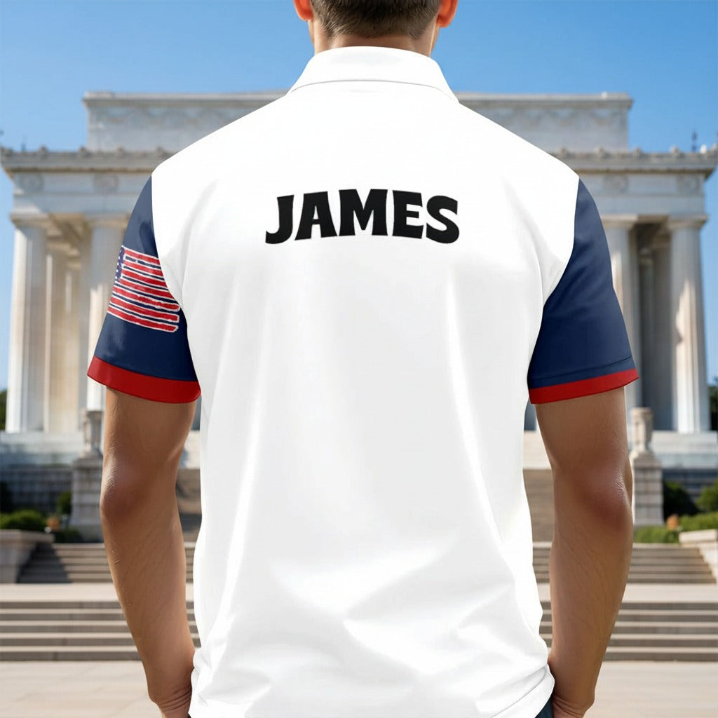 Custom Name We The People Patriotic Polo Shirt WMH7K