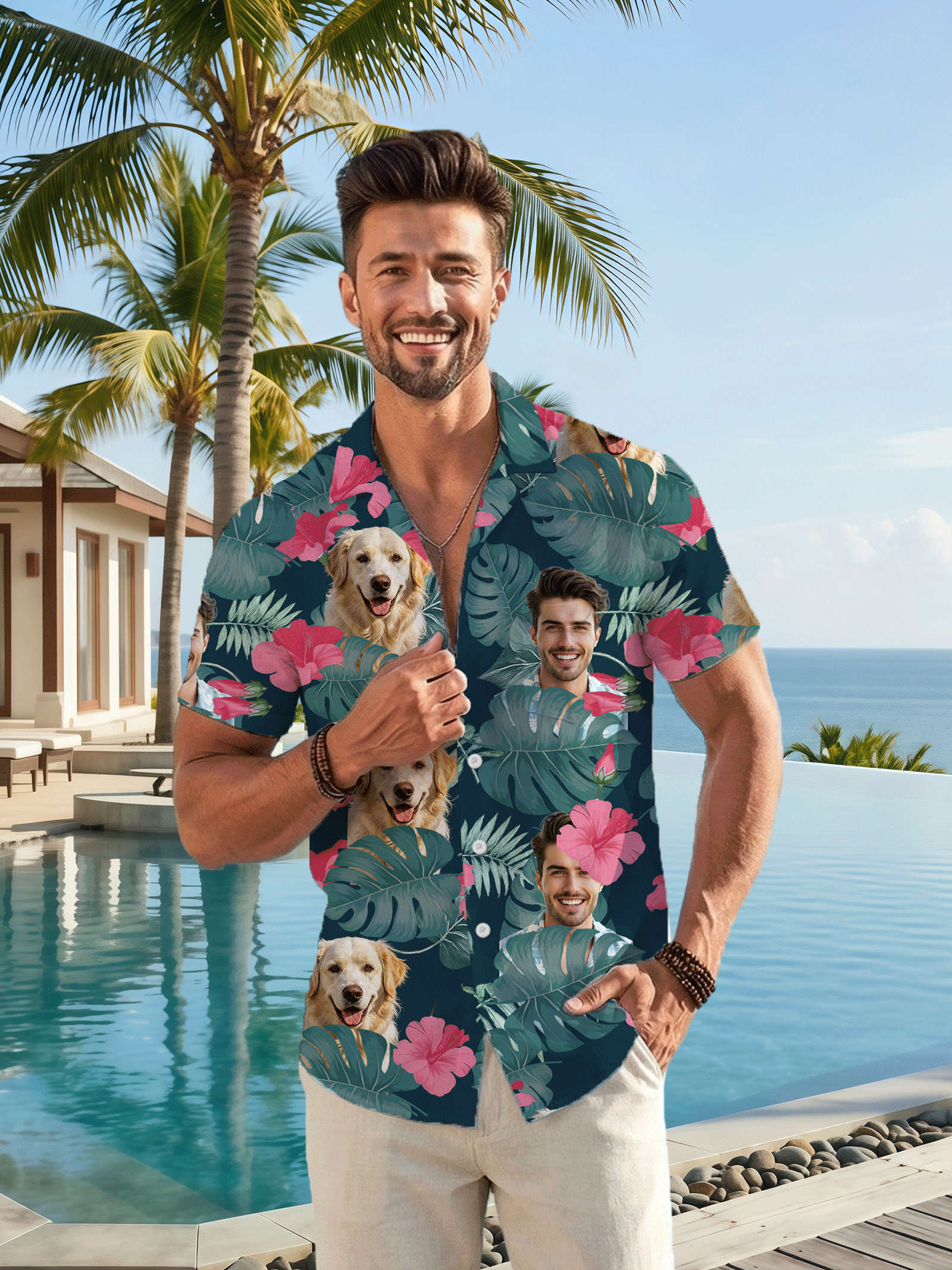 Custom Hawaiian shirt - Personalized tropical vacation gift from GoldMonkey Print