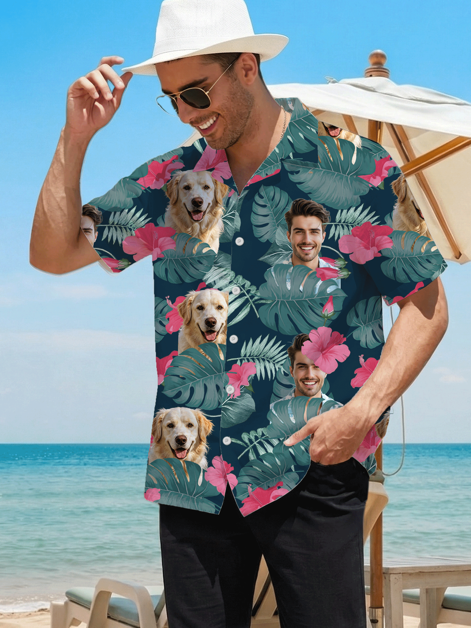 Custom Hawaiian shirt - Personalized tropical vacation gift from GoldMonkey Print