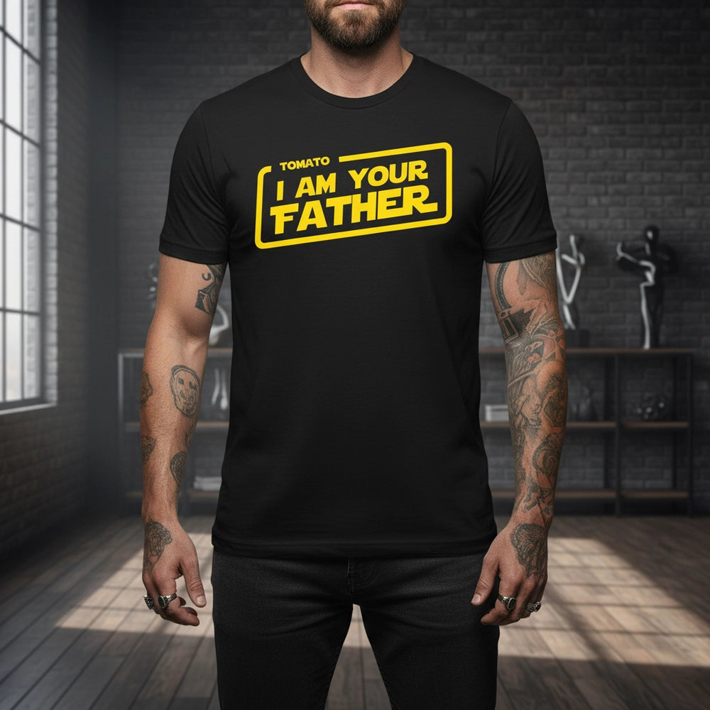Custom Personalized I Am Your Father T-Shirt with Tomato Text lifestyle photo