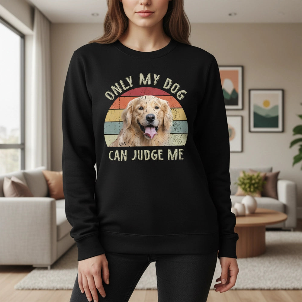 Only my dog can judge me Vintage Retro upload photo Custom Photo T-Shirt lifestyle photo