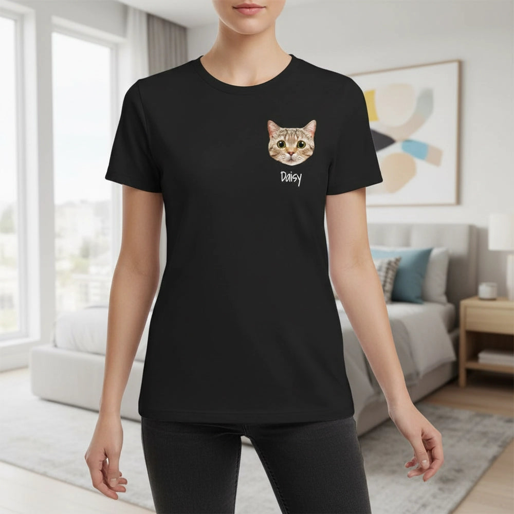 Custom Photo Upload Hoodie with Cat Face lifestyle photo