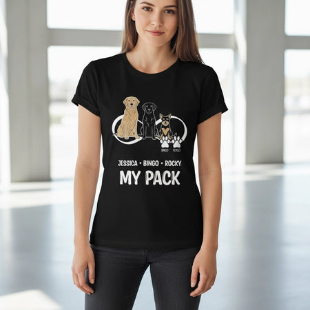 Custom Personalized T-Shirt with Infinity Symbol & Paw Prints lifestyle photo