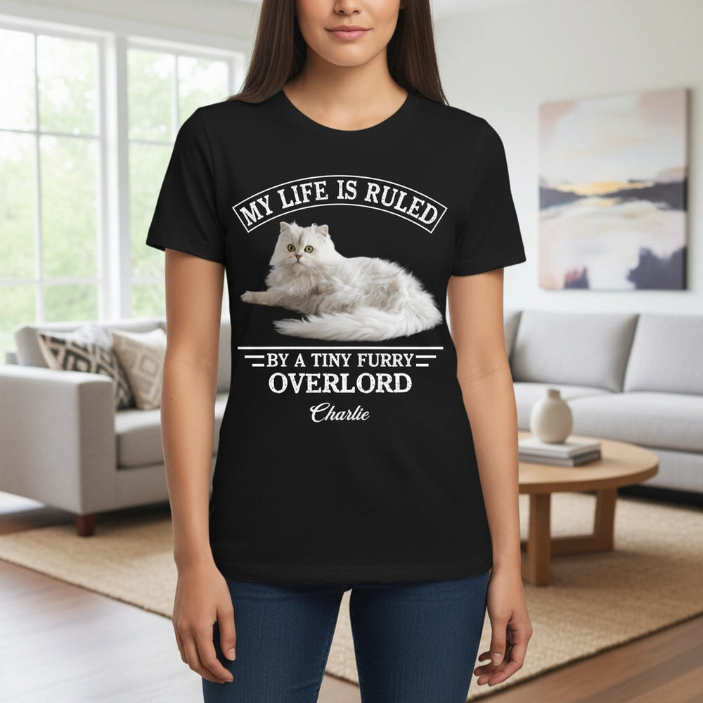 My Life Is Ruled By Cats Dogs Personalized Photo Pet T-Shirt lifestyle photo