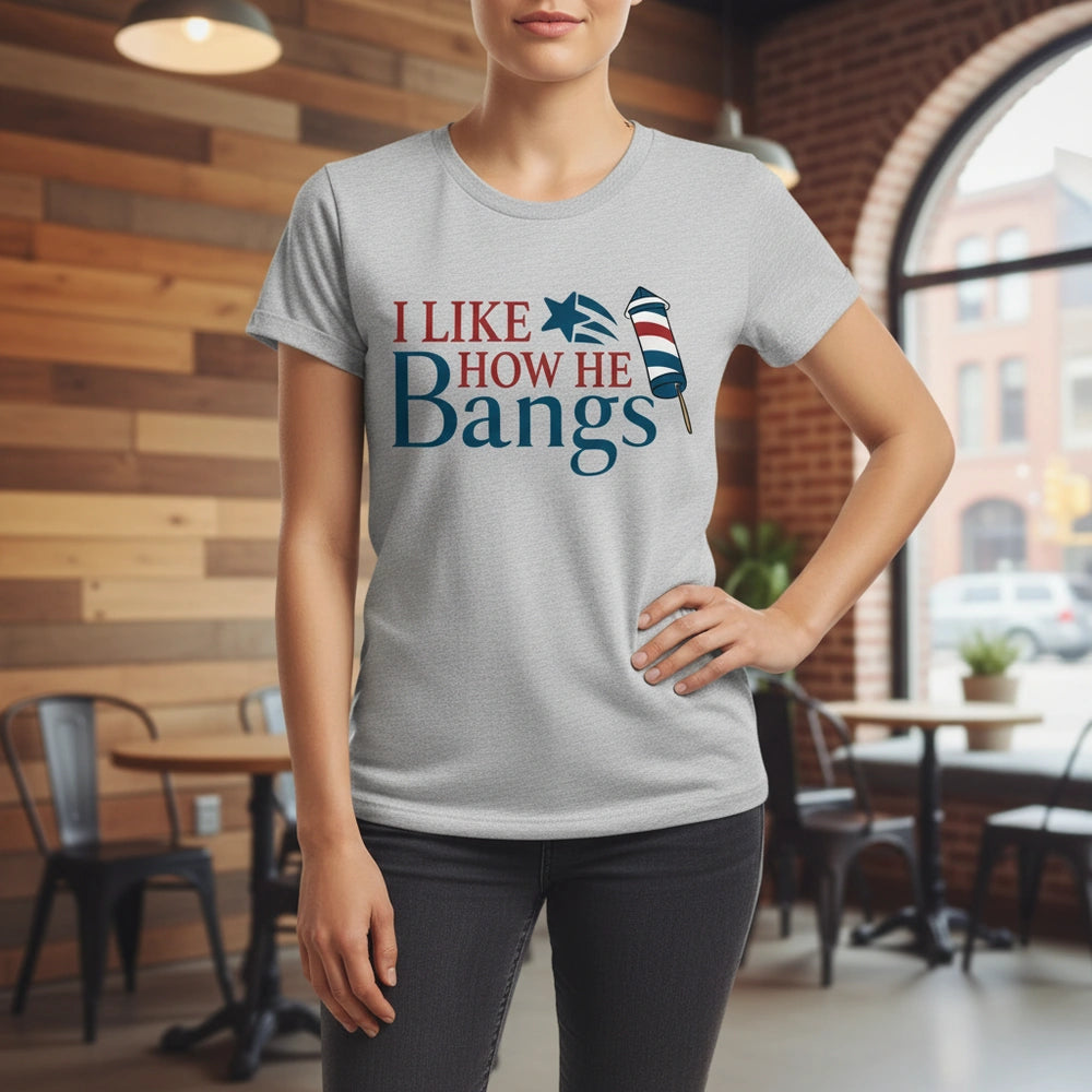 Custom Photo T-Shirt with Fireworks I Like How She Explodes lifestyle photo
