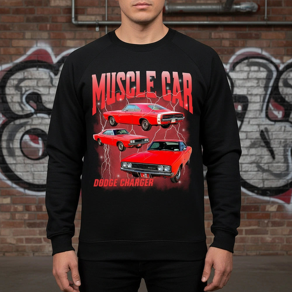 Custom Photo Upload Muscle Car Dodge Charger Hoodie lifestyle photo