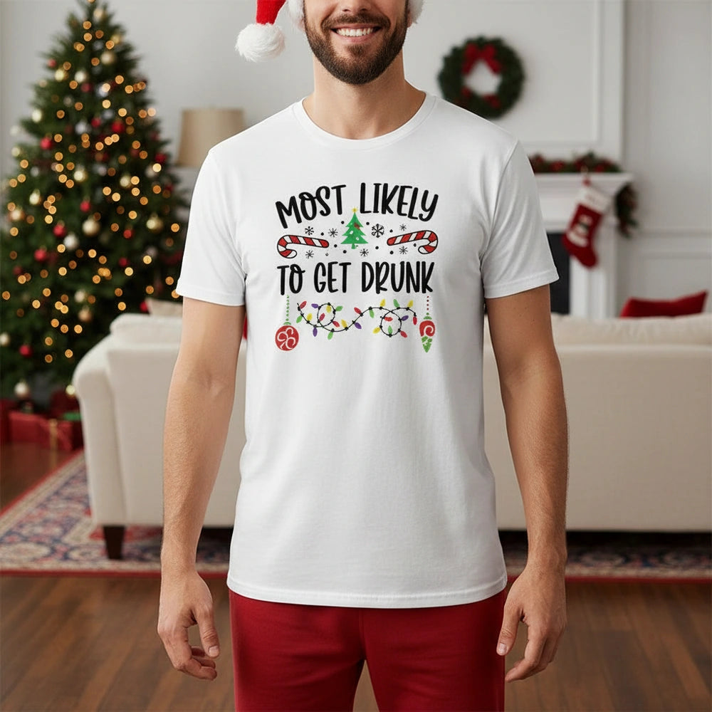 Custom Personalized Christmas T-Shirt with Holiday Sayings & Graphics lifestyle photo