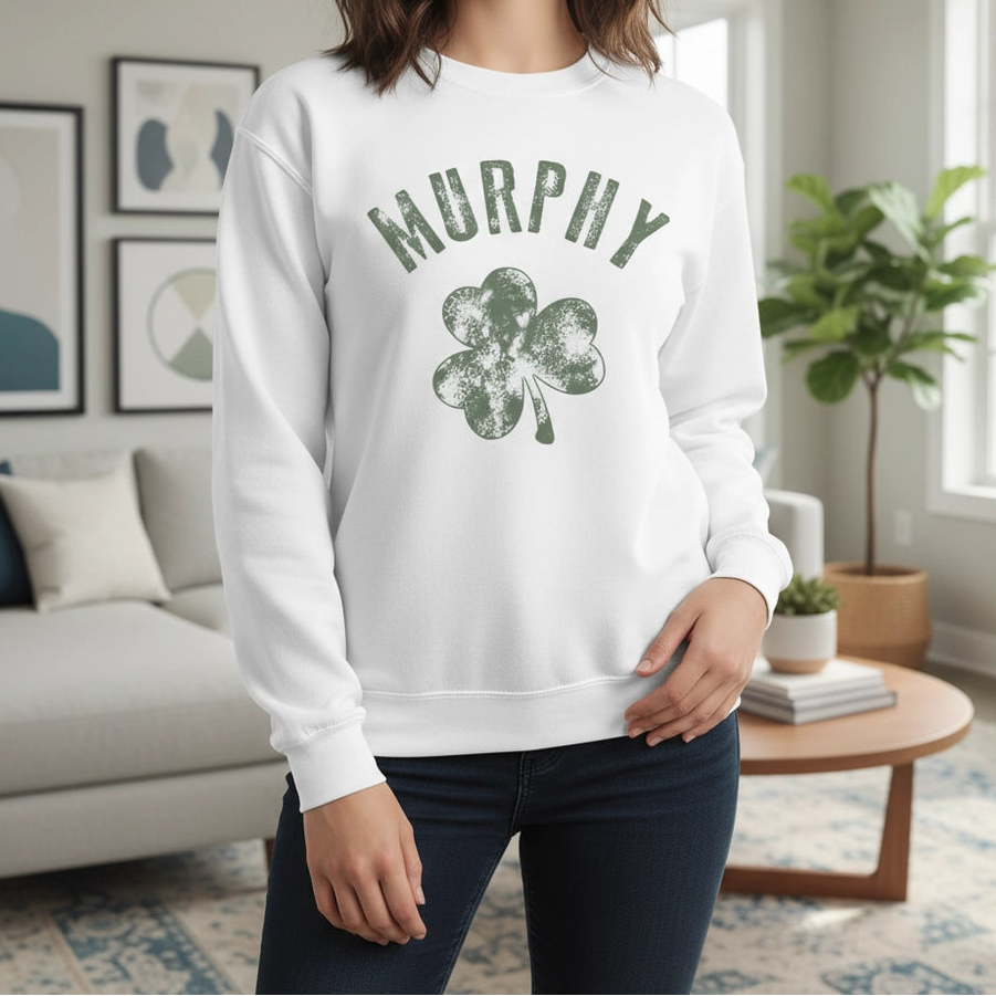 Custom Photo Upload Murphy Shamrock Sweatshirt ZIPAD