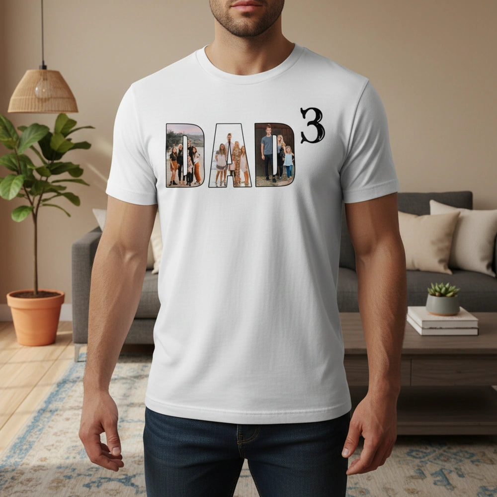Custom Photo Upload T-Shirt with DAD Text and Number lifestyle photo