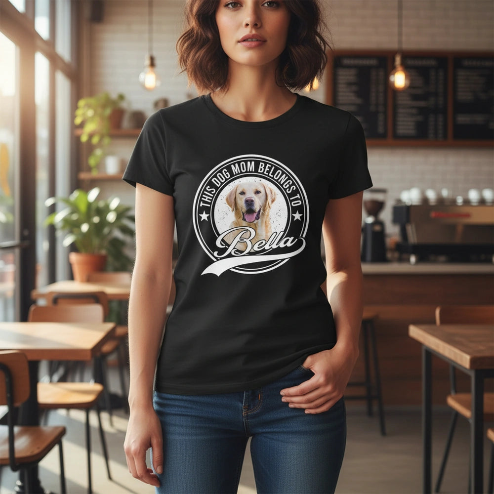 This Human Belongs To Dog Cat T-Shirt lifestyle photo