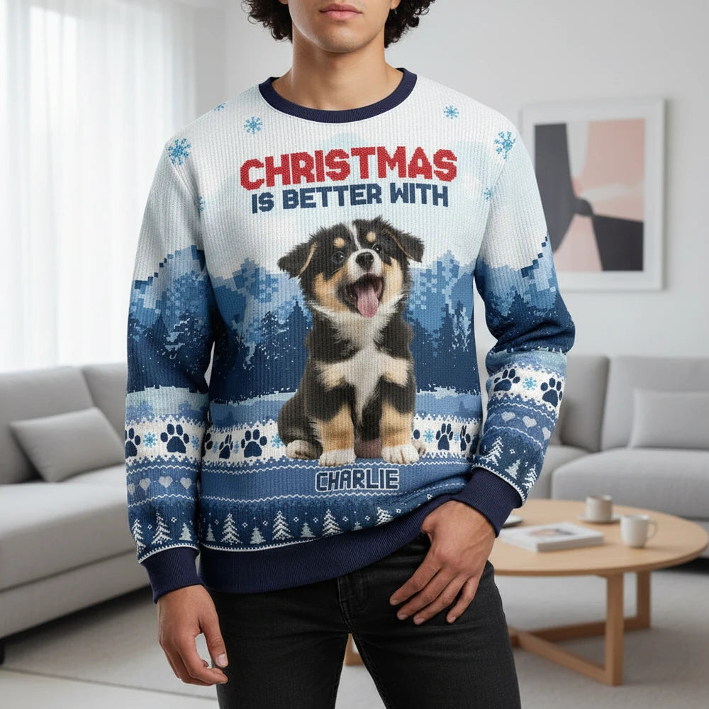 Custom Photo Upload Christmas Is Better With Sweater featuring Dog lifestyle photo