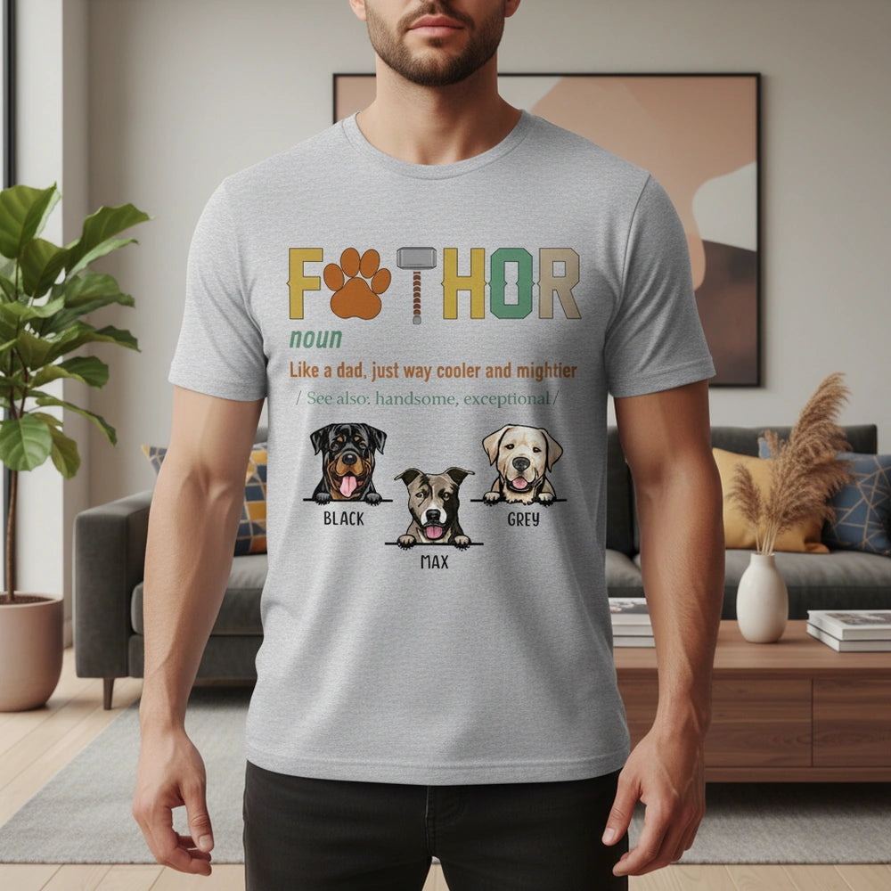 Custom Personalized Fathor Dog T-Shirt with Upload Photo Feature lifestyle photo