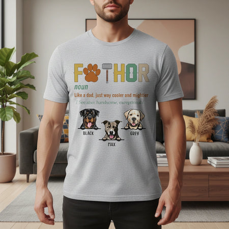 Custom Personalized Fathor Dog T-Shirt with Upload Photo Feature lifestyle photo